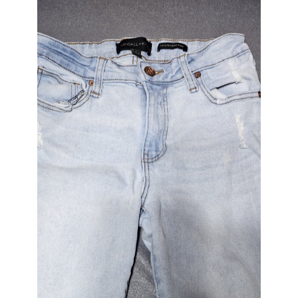 Kendall + Kylie Womens 5 27 Blue The Ultra Babe Skinny Jeans Light Wash Distress - Picture 4 of 14